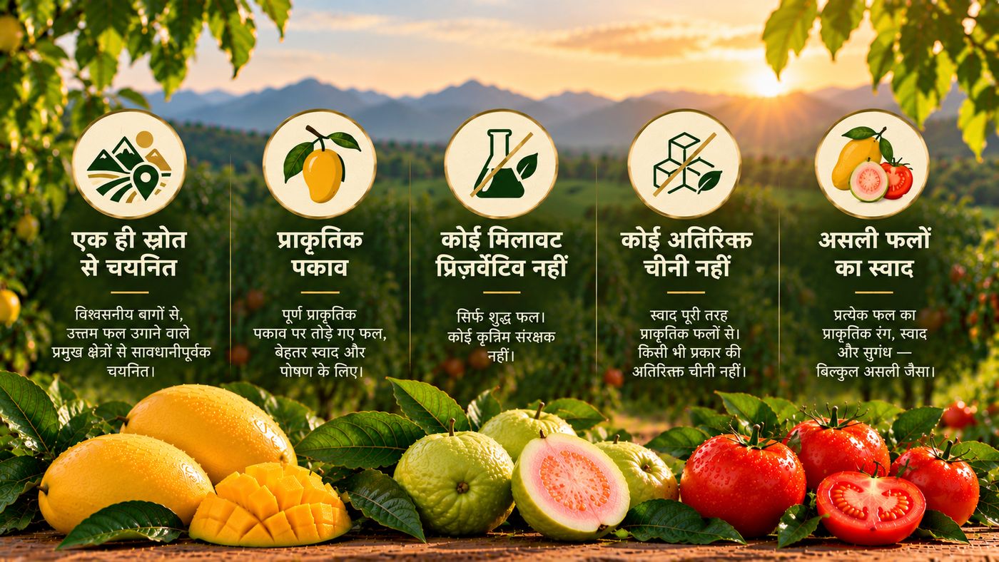 ANSH HARVEST के पाँच ब्रांड सिद्धांत, बाग़ की पृष्ठभूमि में